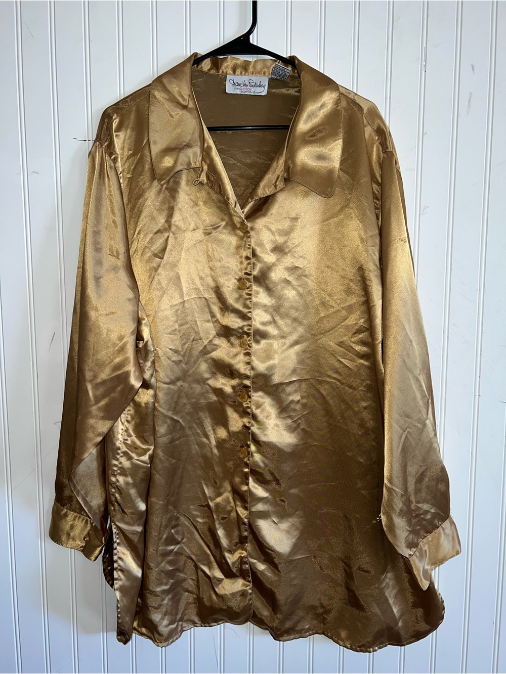 Diane Von Furstenberg color Gold Button Shirt Size 3X